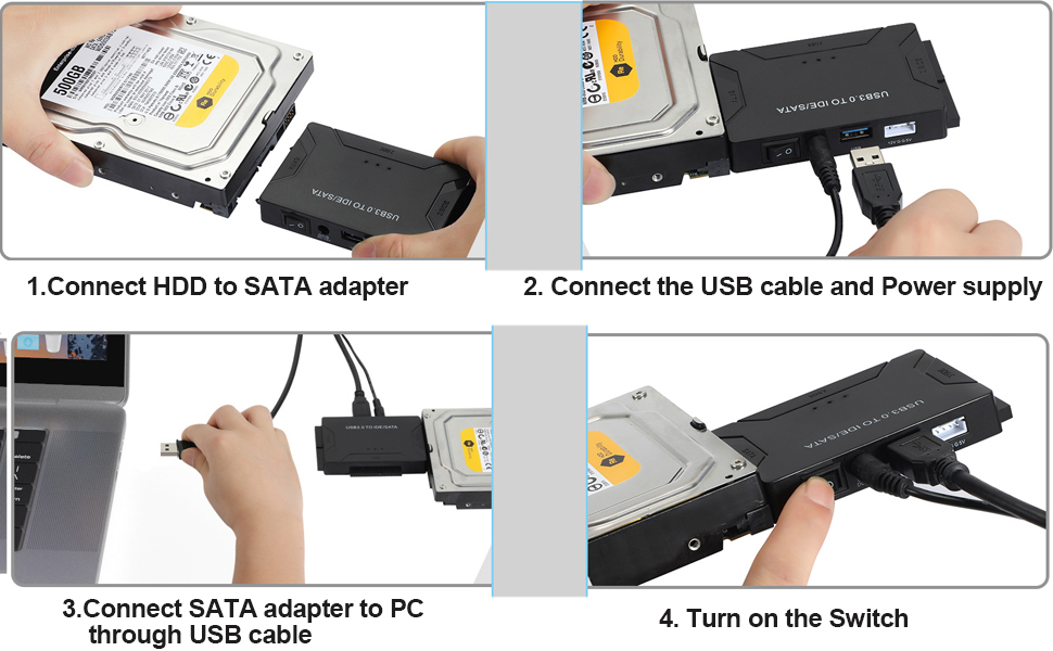 Just insert your HDD/SSD and connect the whole device to your desktop or laptop. No driver or softwa