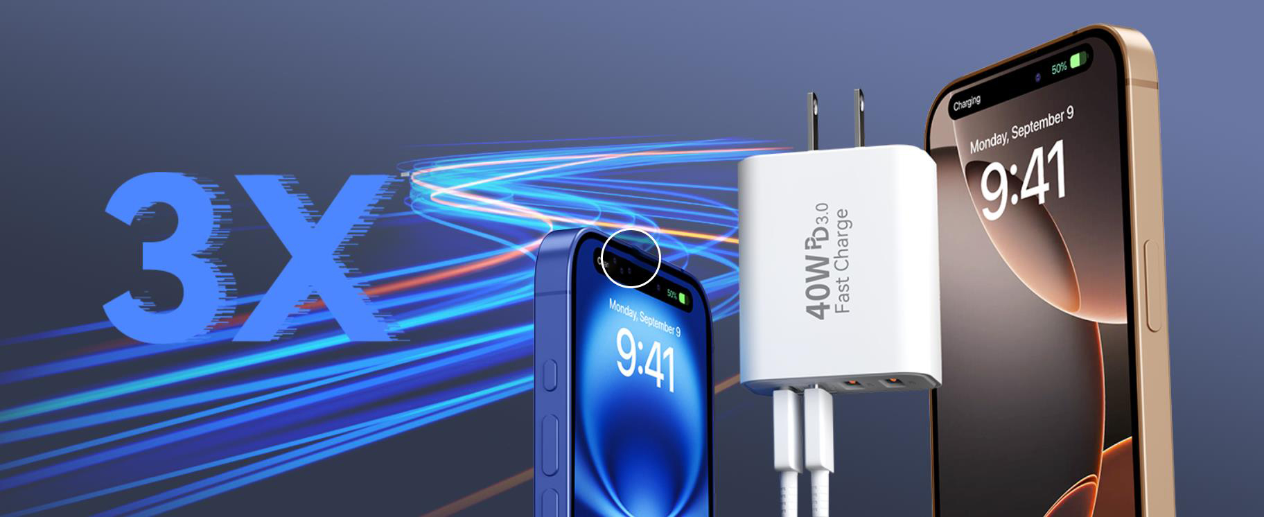 [2 PACK] USB C Wall Fast Charger Block, 40W 4-Port Type C Charger Fast Charging Blocks PD Power Char