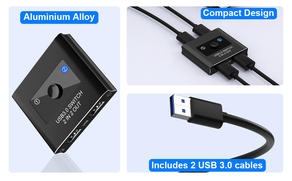 Wide Compatibility The USB switch is driver-free and compatible with Windows, macOS, Chrome OS, and