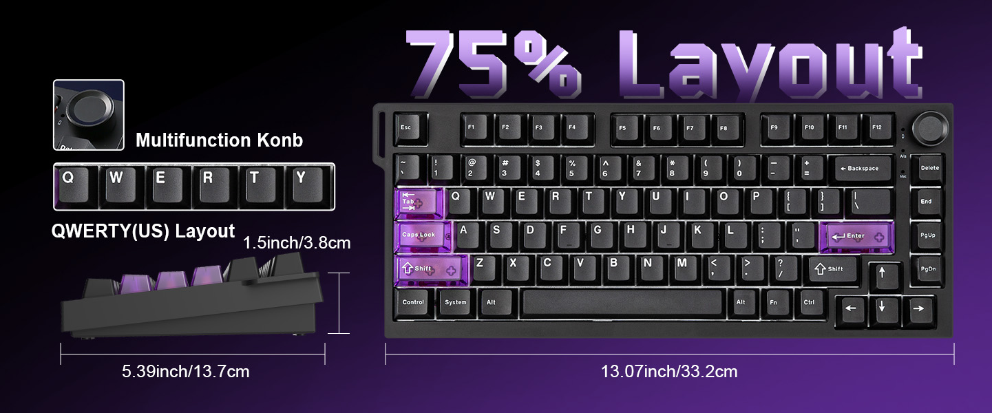 75% QWERTY Layout