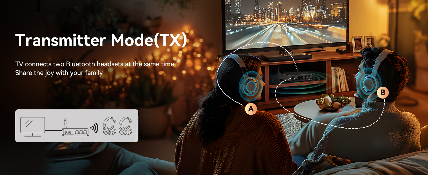 Bluetooth 5.2 Transmitter Receiver for TV, Home Stereo, BT Headset, Low Latency HD Bluetooth Audio D