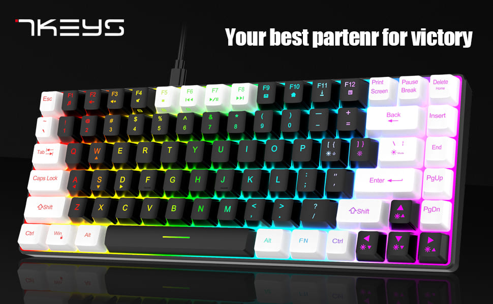 7KEYS Mini TKL Wired Gaming Keyboard