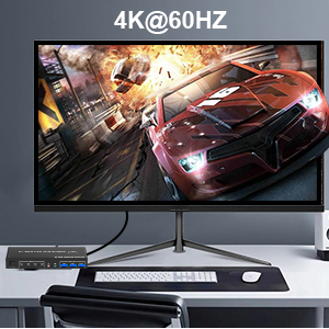 USB 3.0 displayport Dual Monitor KVM Support 4K@60HZ