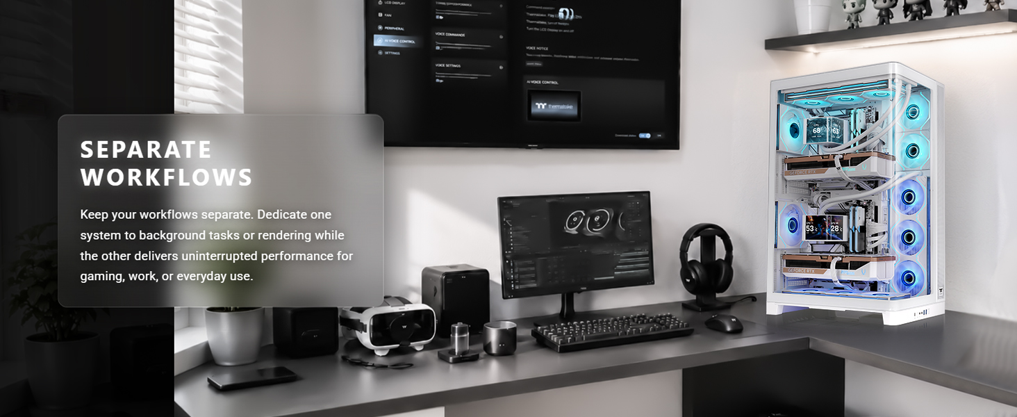 Thermaltake CAPO X Dual System Chassis - Snow