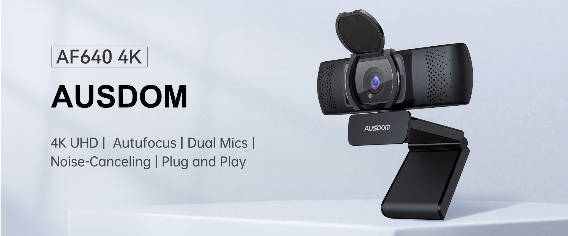 AUSDOM UHD 4K Autofocus Webcam with Microphone