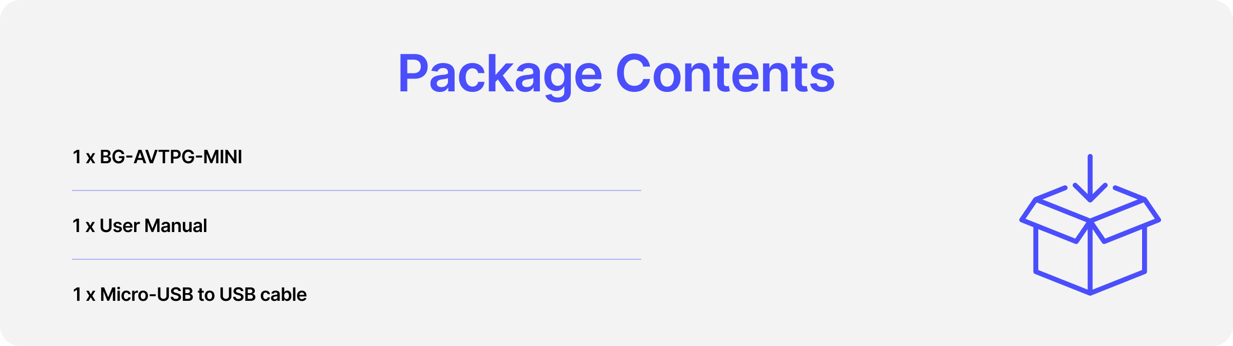 package contents