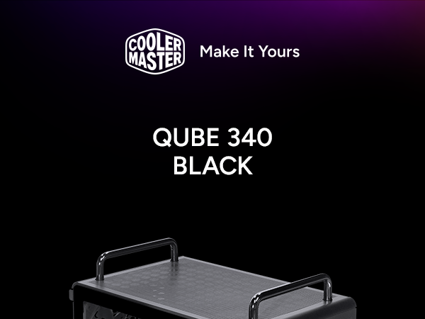 Cooler Master QUBE 340 Micro-ATX Compact -Tower PC Case  - Black
