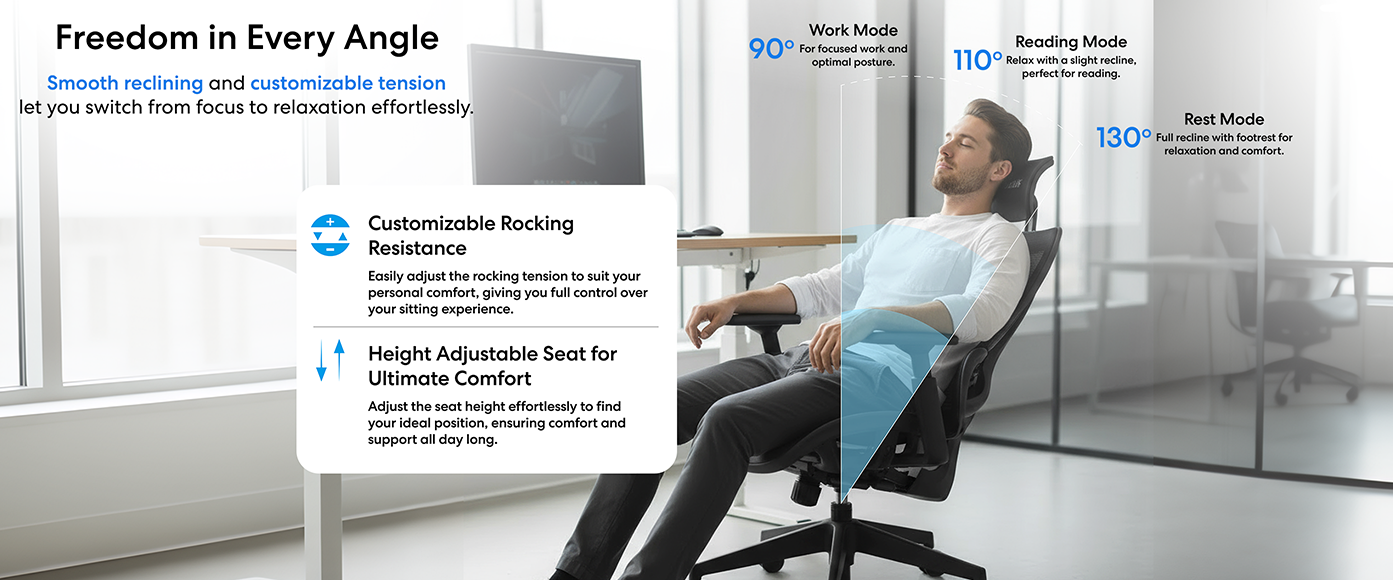 Autonomous Office Erogchair X Adjustable Seat and Back