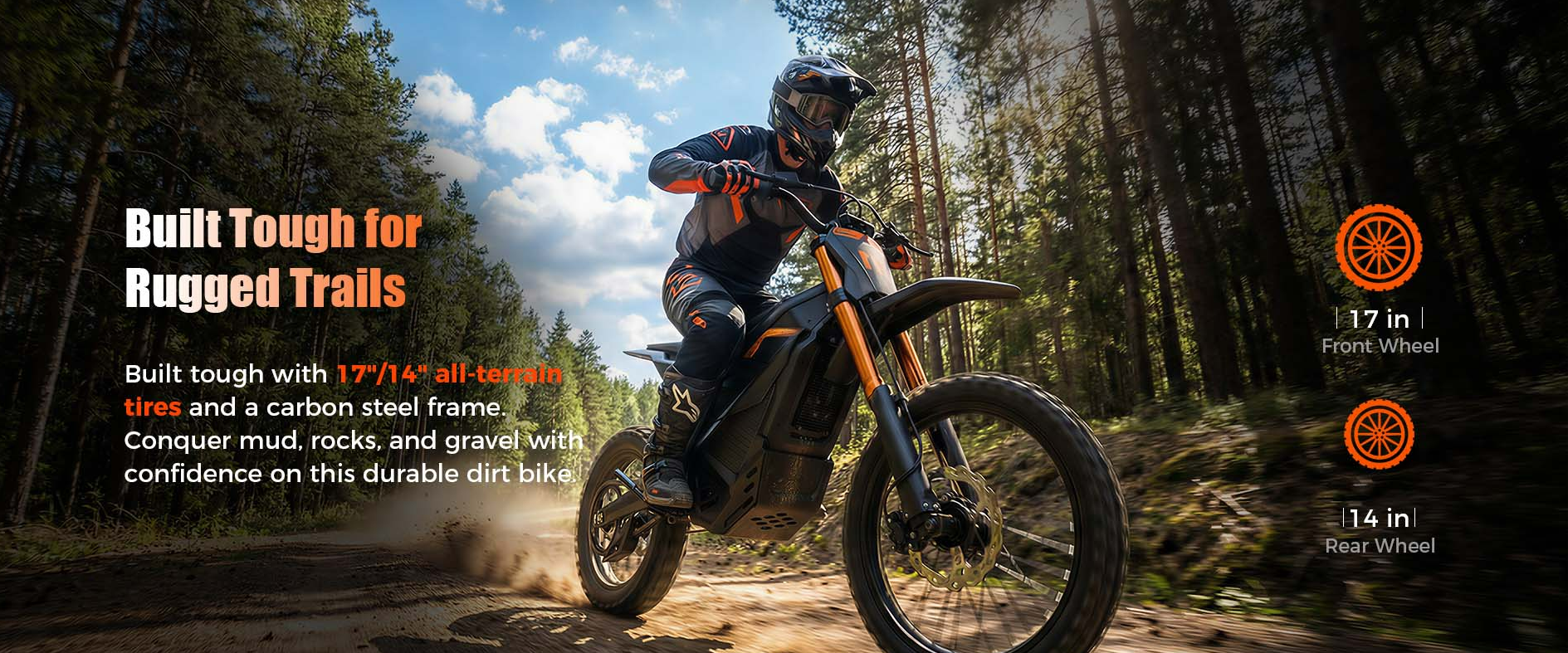 MEGAWHEELS D2 Pro dirt bike solid tires