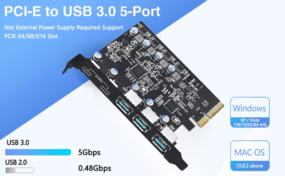 PCI Express USB Add in Card