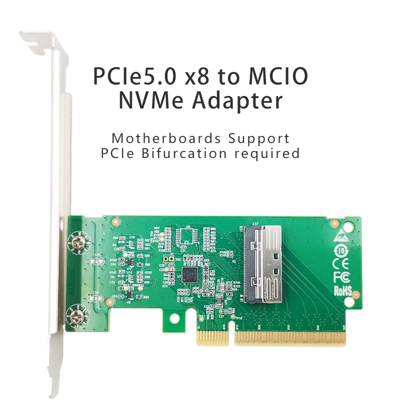 Shinreal PCIe5.0 x8 to MCIO 8i NVMe adapter