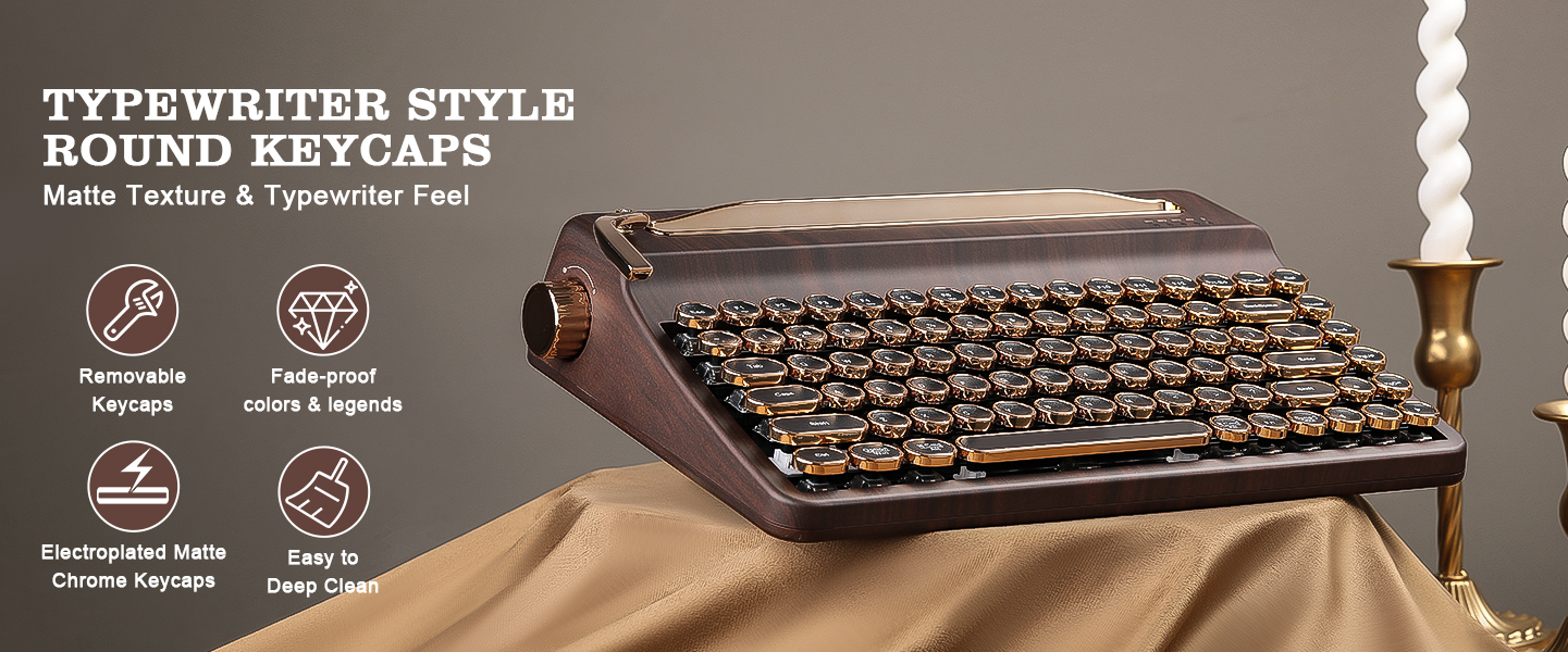 Typewriter Style Round Keycaps