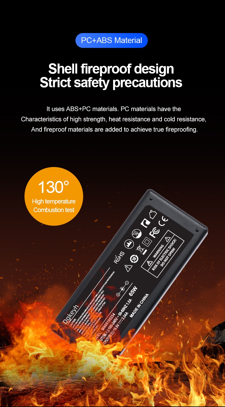 Dgkeyh Suitable for Dell 65W Laptop Charger Adapter Parameters 19.5V3.34A Interface 7.4×5.0MM