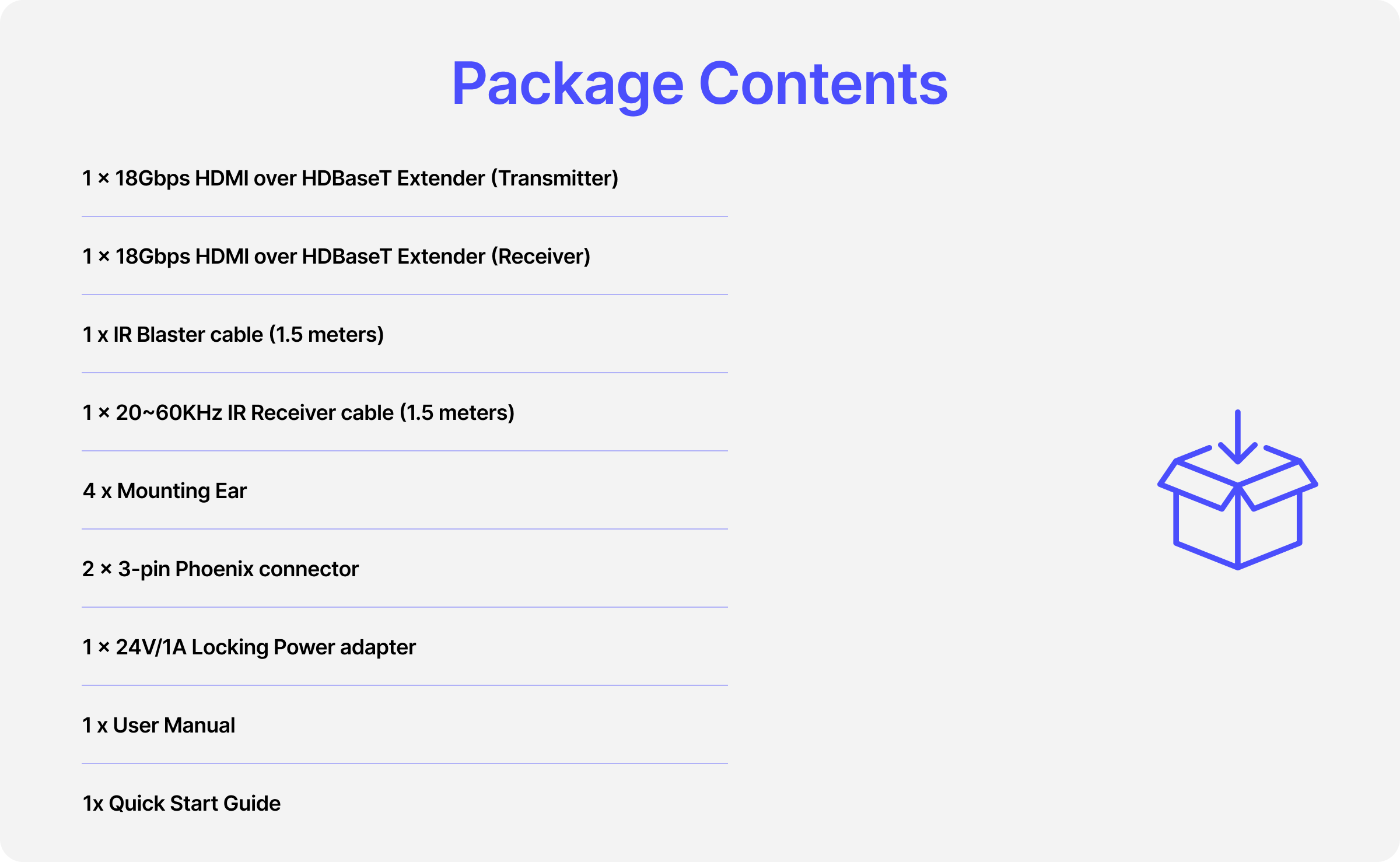 package contents