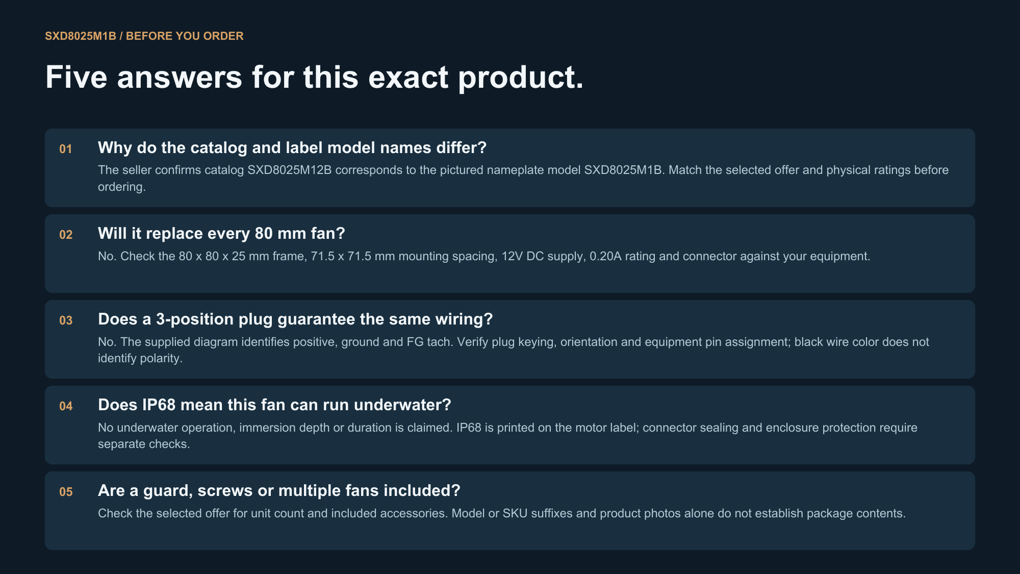 SXD8025M1B model specific FAQ