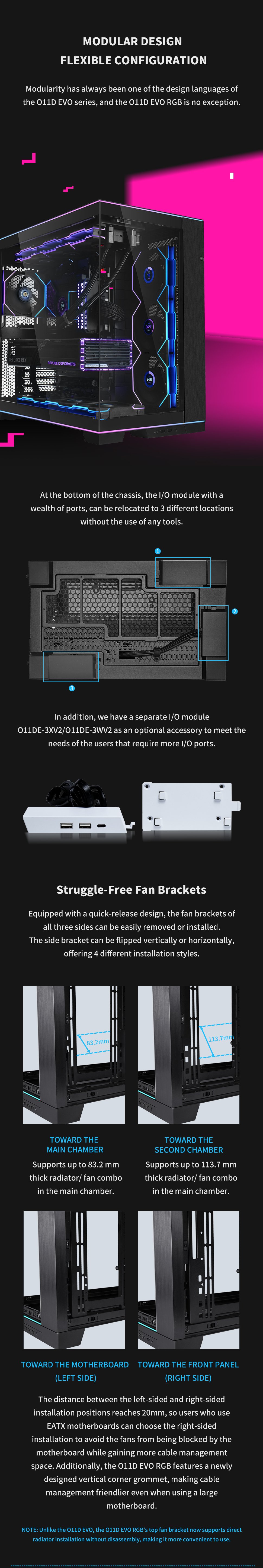 LIAN LI O11 Dynamic EVO RGB Black Aluminum / Steel / Tempered Glass ATX Mid  Tower Computer Case----O11DERGBX