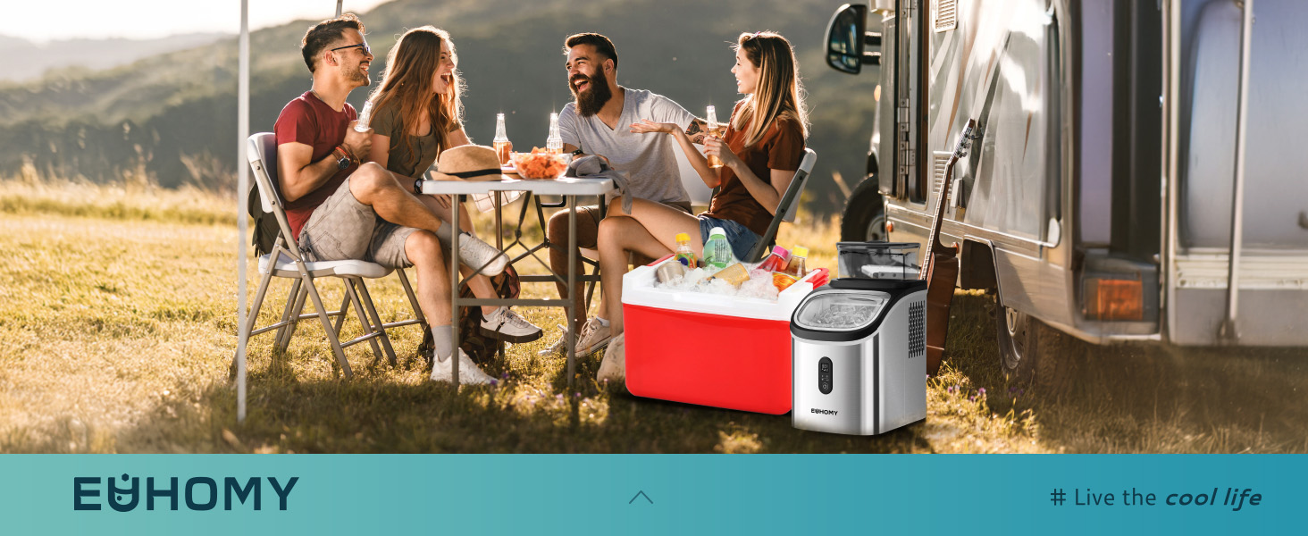 Euhomy IM005CSI Silver Countertop Portable Cube Ice Maker