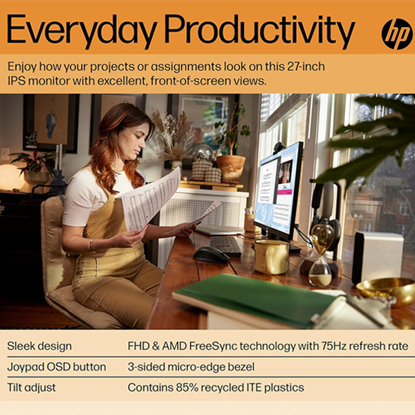 HP V27i G5 FHD IPS Monitor 65P64AA#ABA