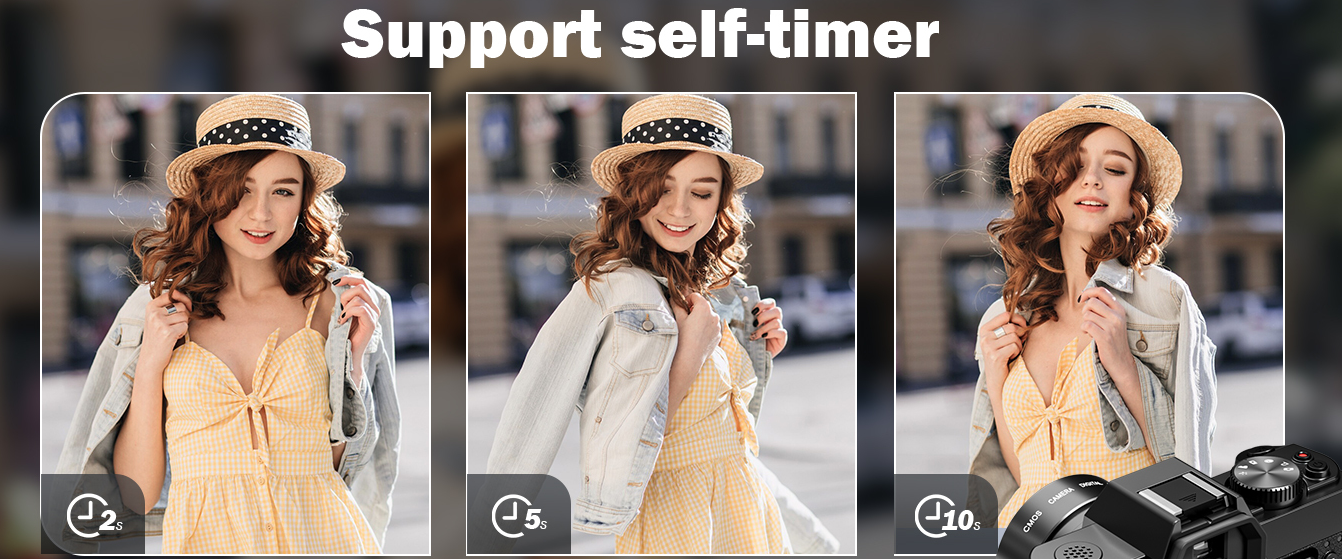 self-timer camera, selfie camera, portrait camera, group photo camera, travel vlogging camera