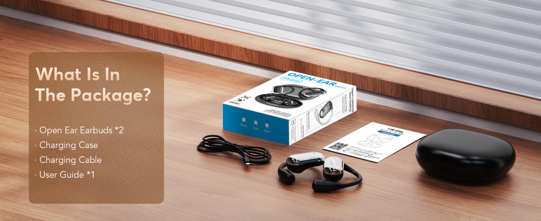 Open Ear Headphones - 5.4 Bluetooth Wireless Earphones for Running, Ultra Comfort Sport Open Ear Bud