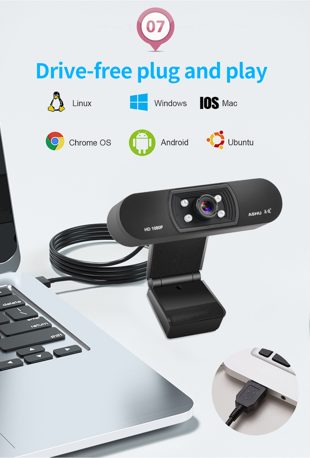 Ashu - Webcam Pro Full HD 1080P