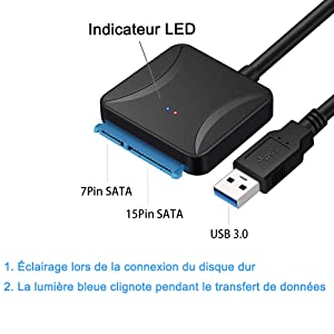 L'adaptateur SATA III Câble USB 3.0 Disque dur externe USB to