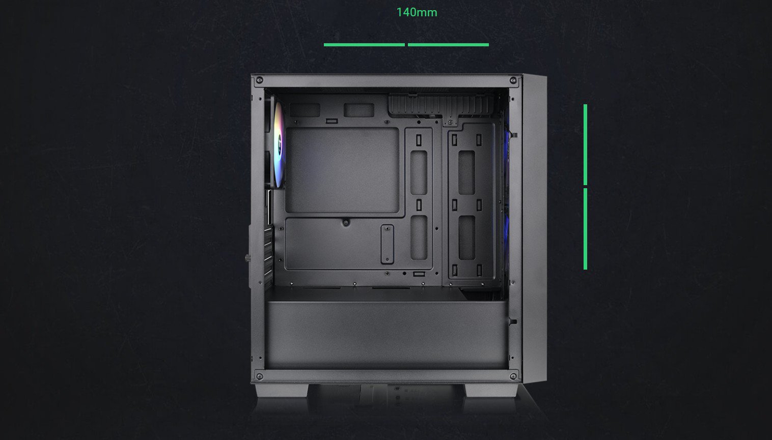 Thermaltake Versa H16 TG ARGB Black Micro ATX Tower Case