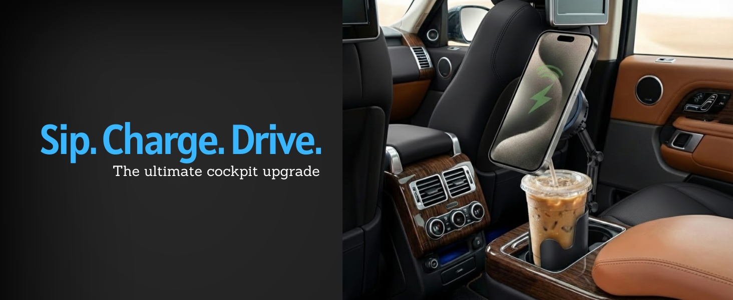 wireless charger and cup holder for car