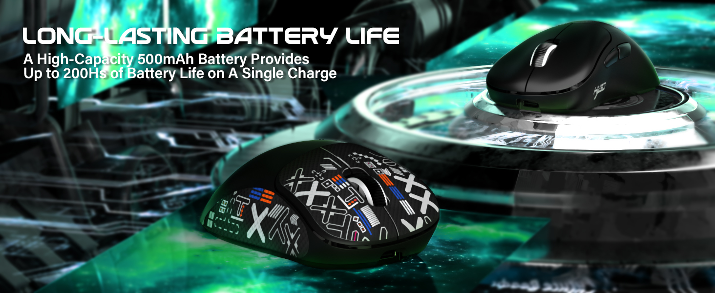 Wireless Gaming Mouse, Adjustable 10K DPI 1K Optical Sensor Tri-Mode Wireless Mouse