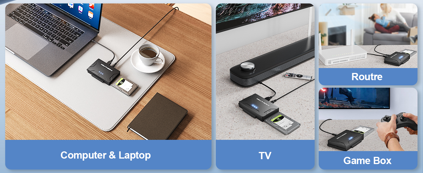 1*USB 3.0 to IDE to SATA Converter  1*USB 3.0 Data Cable  1* to 4PIN power cable  1*12V 2A Power Ada