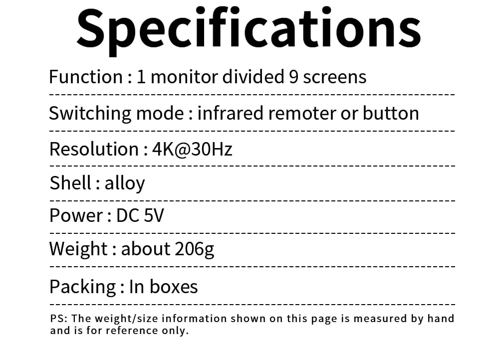 HDMI Multi-viewer Switch 9x1