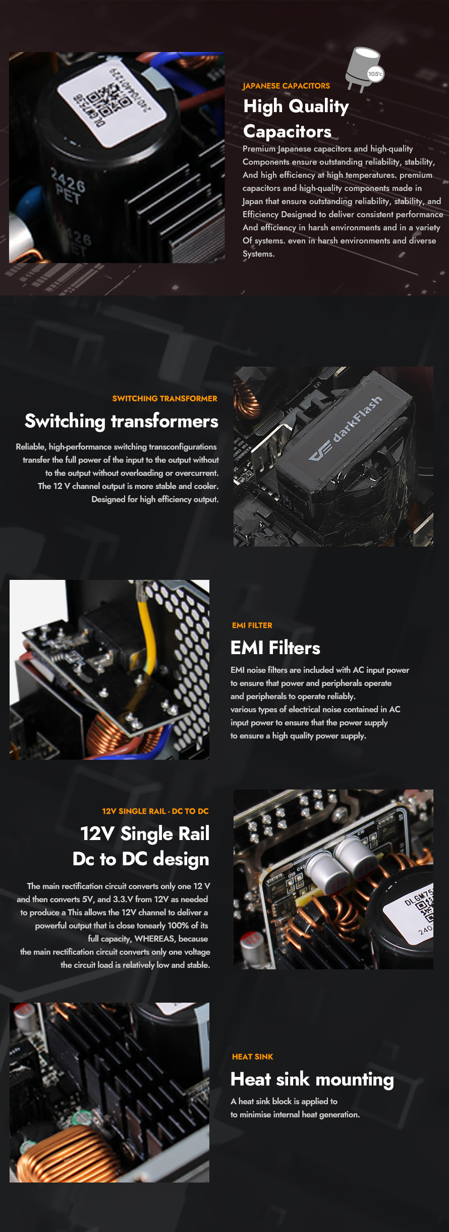 darkFlash PMT750, 750W Fully Modular Power Supply, 80 PLUS Gold & Cybenetics Platinum Certified