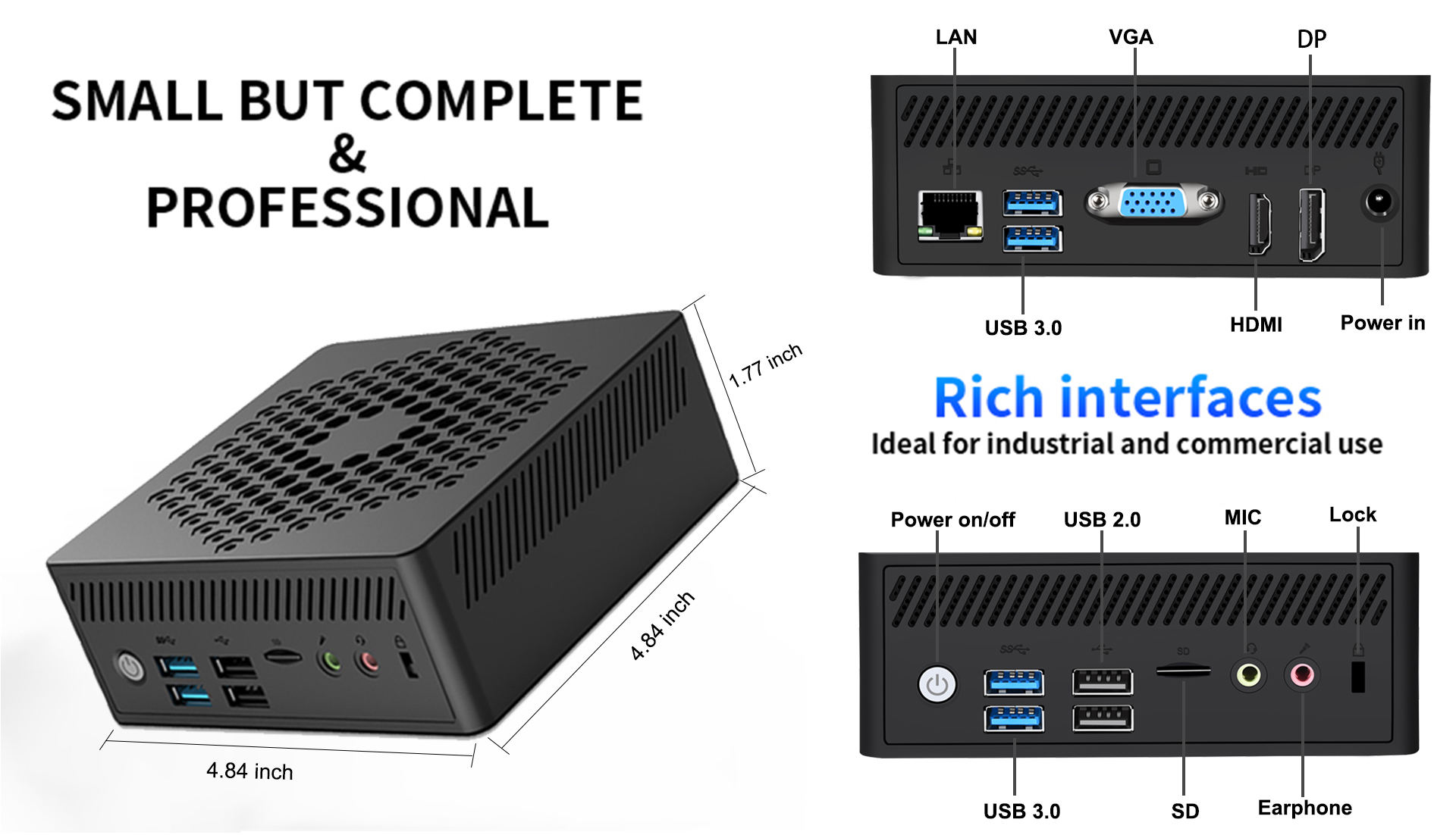 Neweggbusiness Neosmay Fanless Barebone Mini Pc Intel Th Gen Nm