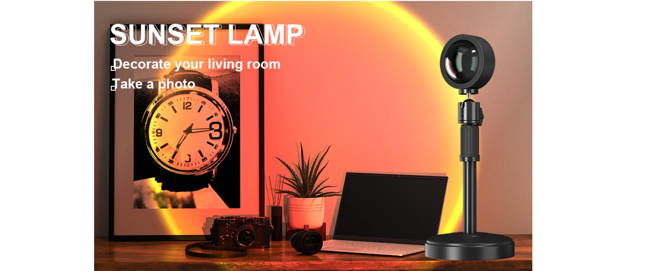 sunset lamp for room decor photography