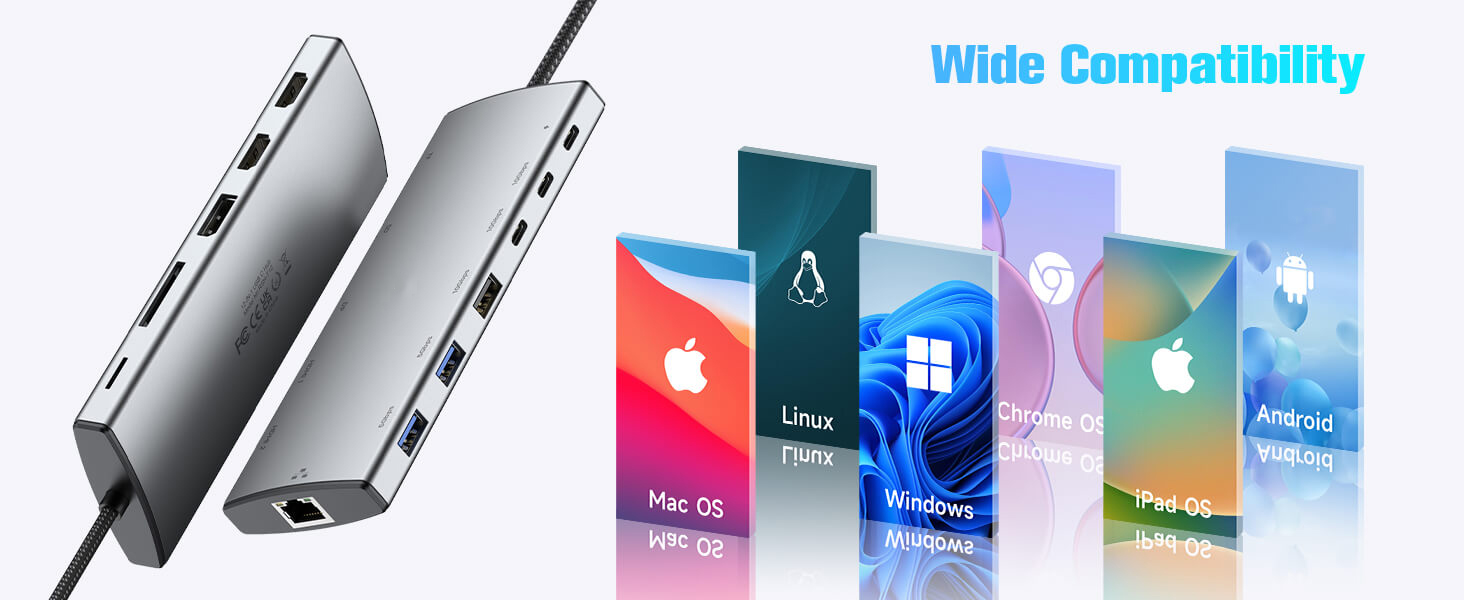 12-IN-1 Multifunction USB C hub (RSH-T12HD)  Expand Your Possibilities with 12-in-1 USB C Docking St