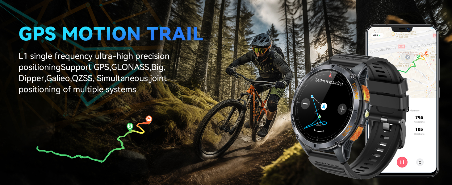 Hitoor GPS Smart Watch for Men, 1.43''AMOLED Smartwatch with Answer/Make Call, 170 Sports Modes, Com