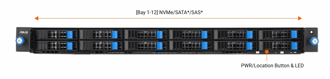 ASUS RS700-E12-RS12U-2KW10G 1U Rackmount Server