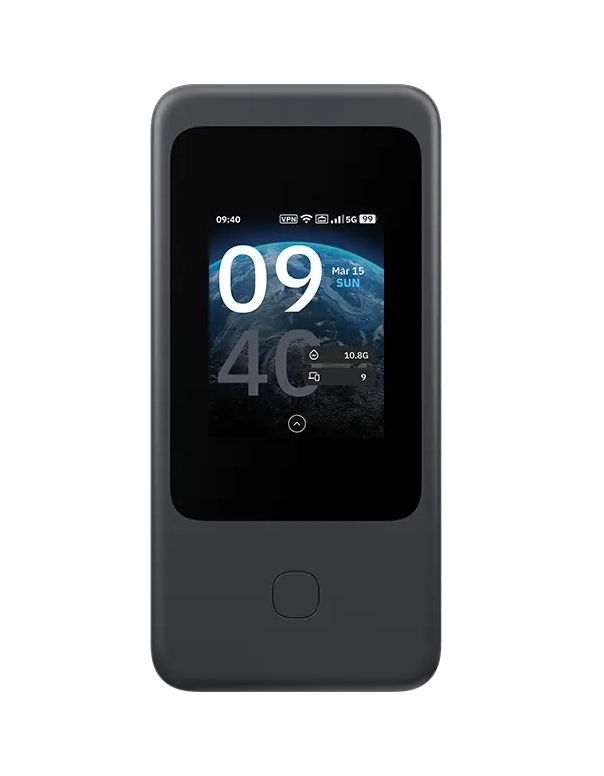 GL.iNet GL-E5800 NA MUDI 7 5G Tri-Band Wi-Fi 7 Travel Router with eSIM