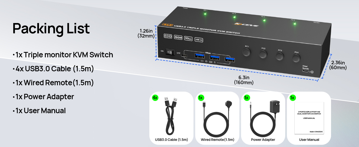 Supports input devices such as laptops, desktops, game consoles, servers, etc.  HDMI Displayport KV