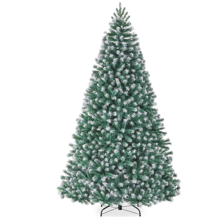 flocked christmas tree, 6ft artificial christmas tree, snow covered xmas tree