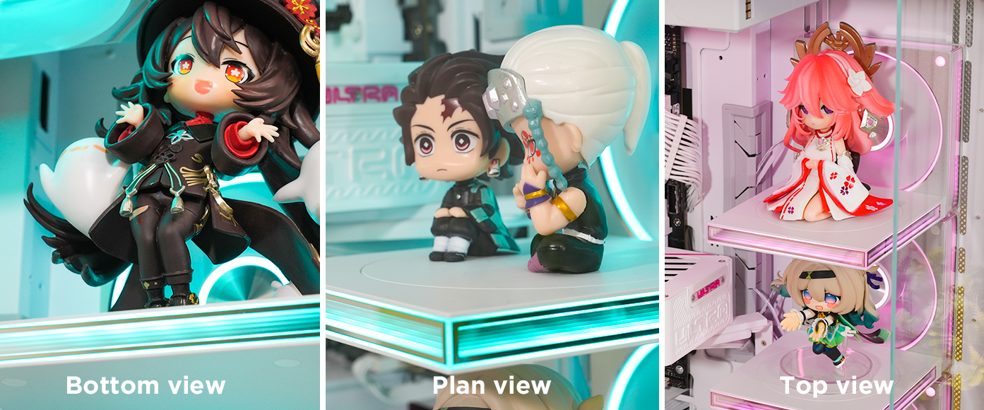 PC Case ARGB Square Figurine Shelf, Figure Stand