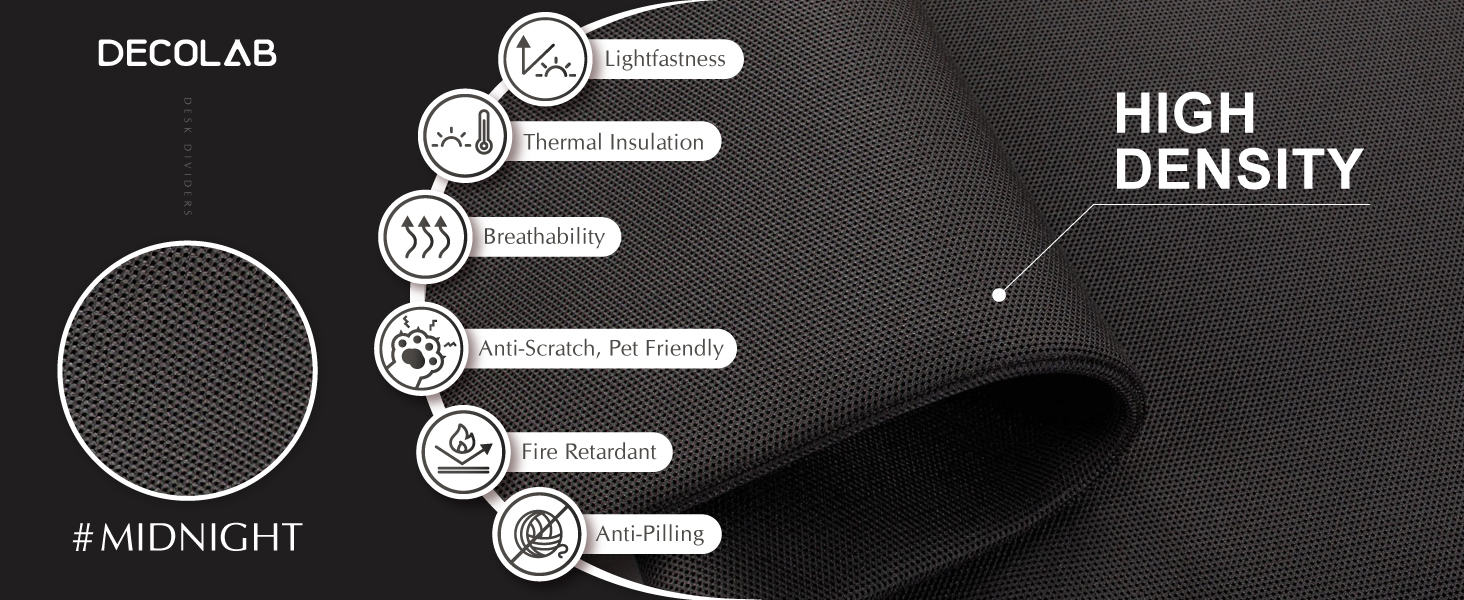 desk divider midnight fabric feature