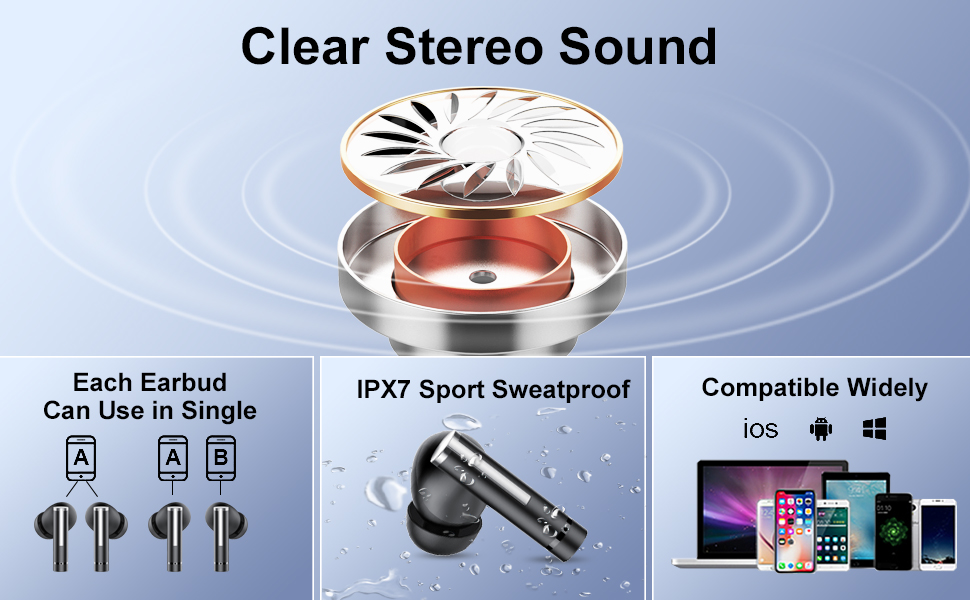 Enjoy Clear Stereo Sound and Clear Call! 1. Audio means everything to X35 wireless bluetooth headpho