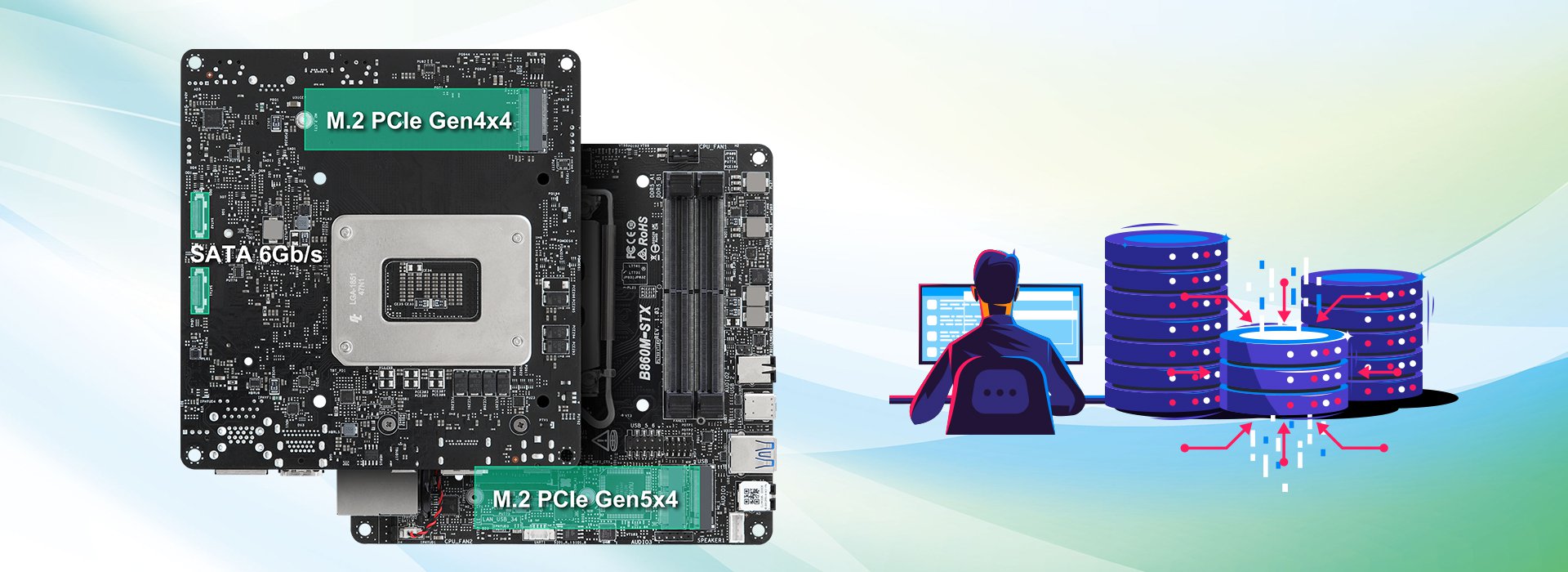 ASRock Deskmini B860W Intel Socket LGA1851 Black Barebone