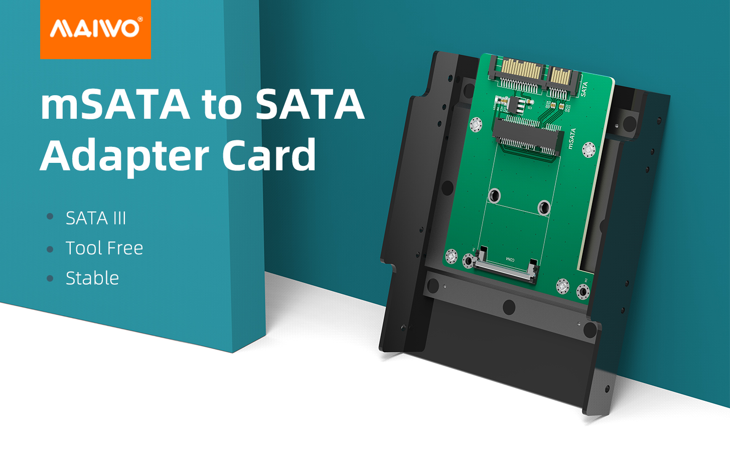 KT006B mSATA to SATA Expansion Card, mSATA SSD to 3.5" SATA Hard Disk Convertor Adapter Card