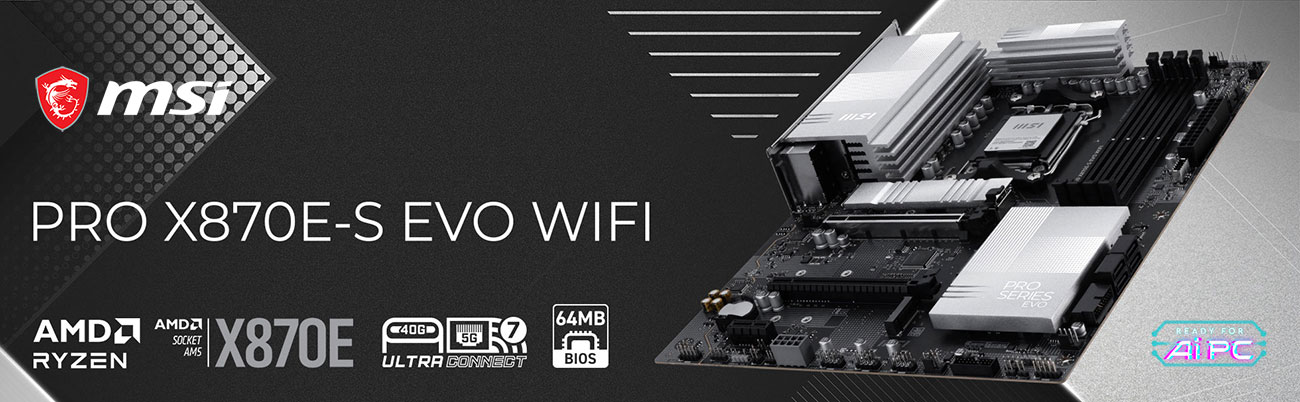 MSI PRO X870E-S EVO WIFI ATX AM5 Motherboard