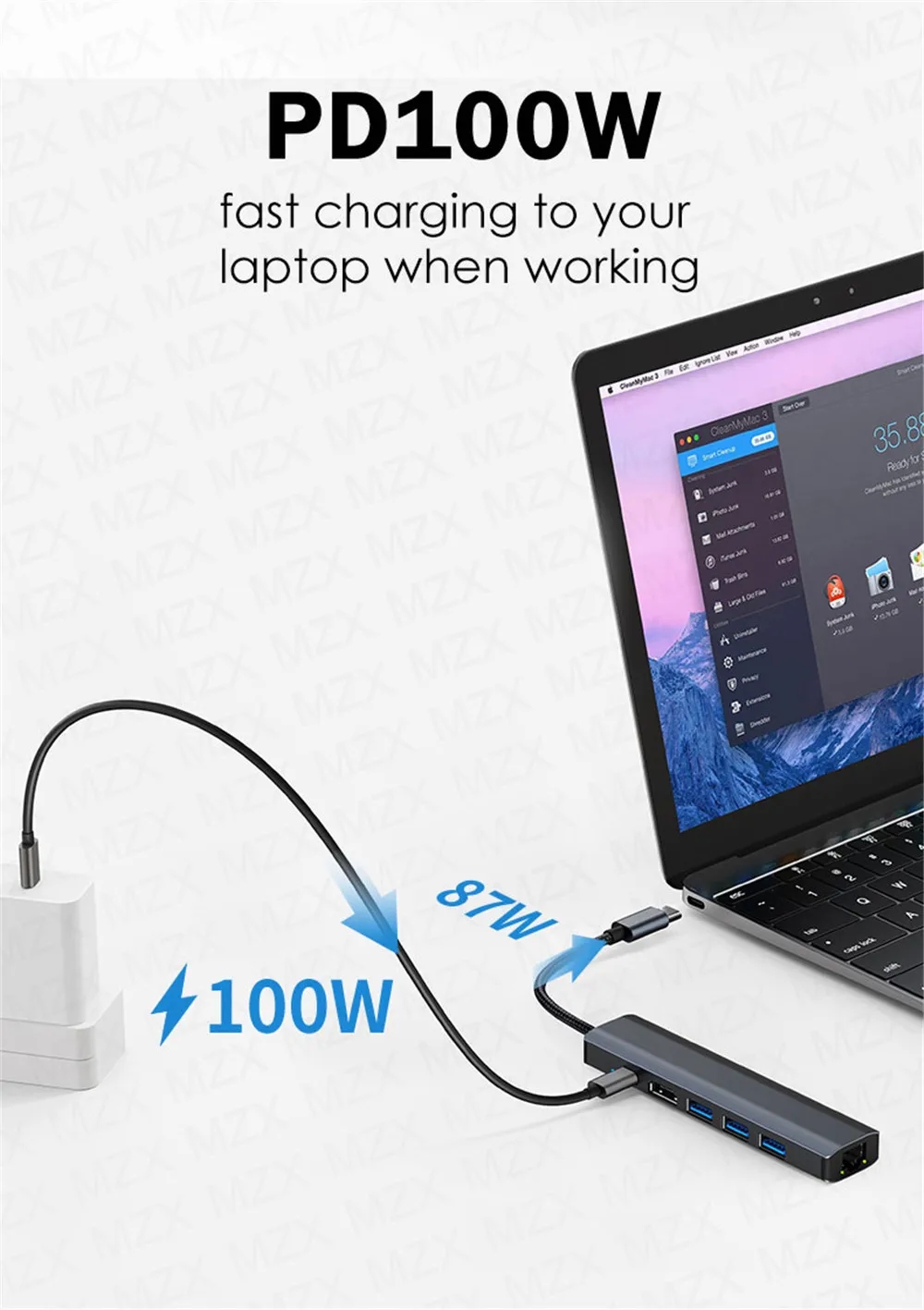 6-in-1 USB C Type-C to Gigabit Ethernet Adapter