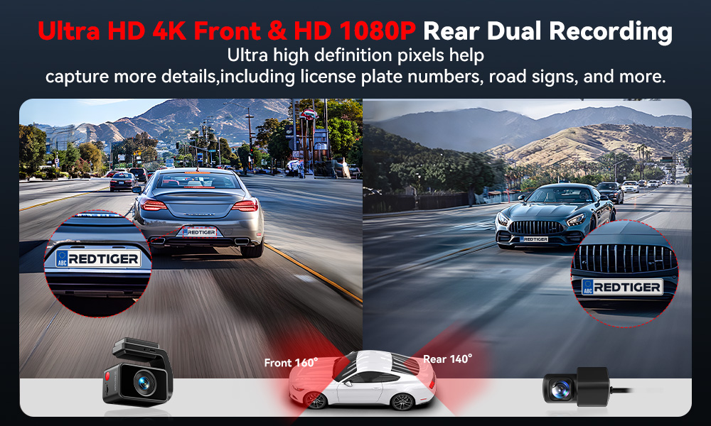 Ultra HD 4K Front & HD 1080P Rear Dual Recording