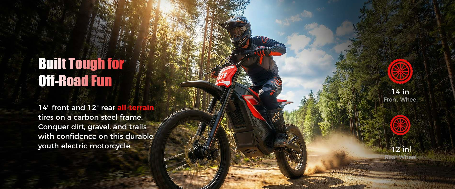 MEGAWHEELS D2 dirt bike solid tires