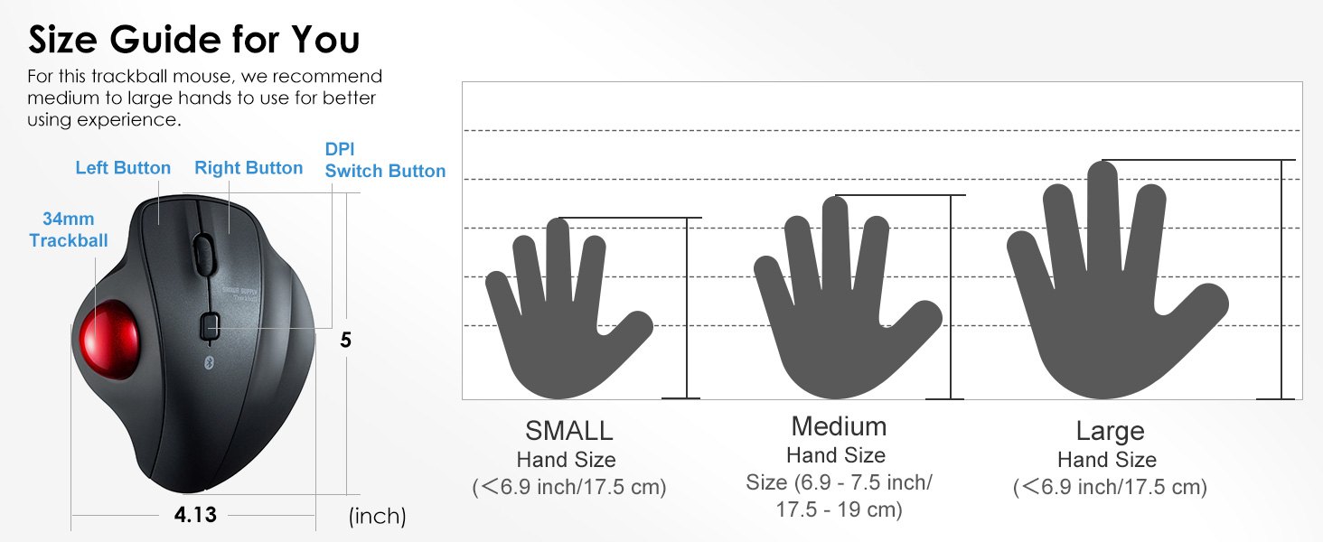 Wired Ergonomic Trackball Mouse